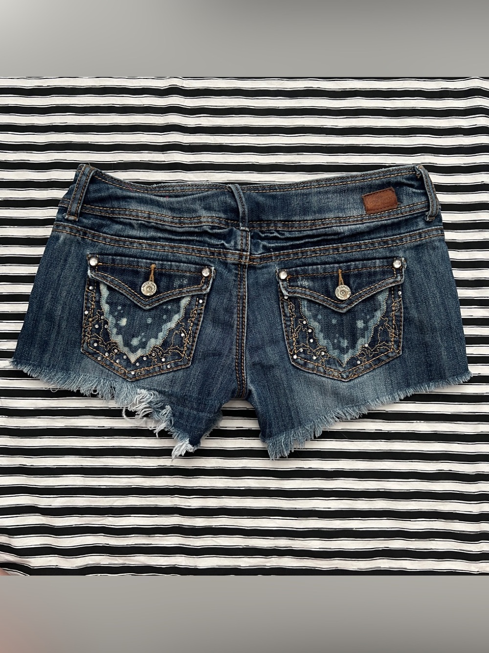 Y2K low rise embellished shorts - almost famous